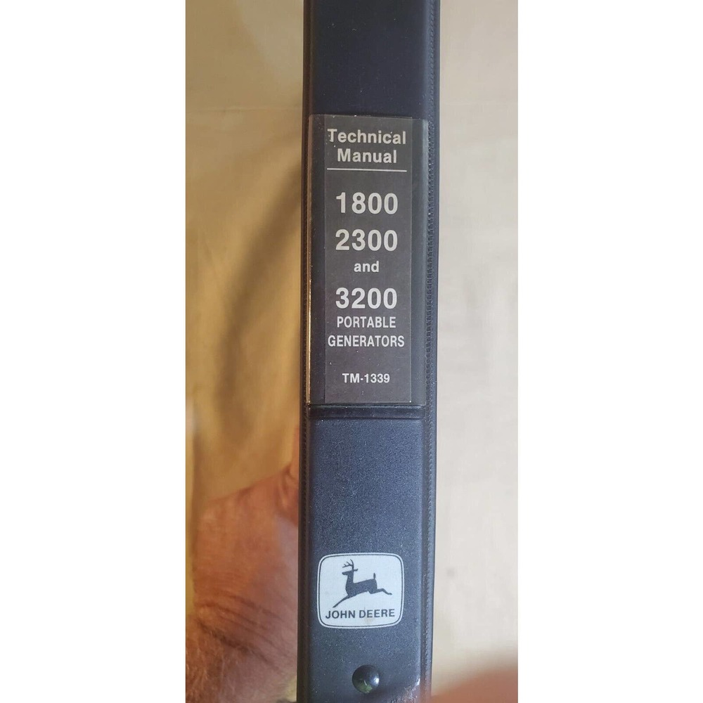 John Deere 1800, 2300 & 3200 Portable Generators Technical Manual TM1339